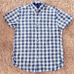 J. Crew Factory, blue plaid, large shirt